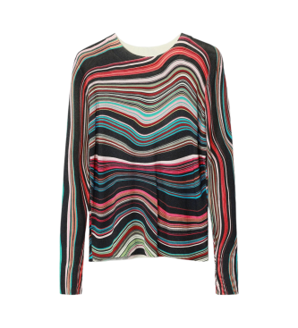 Desigual Maglia a righe ondulate multicolor