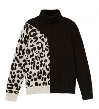 Desigual Solange animal print sweater black
