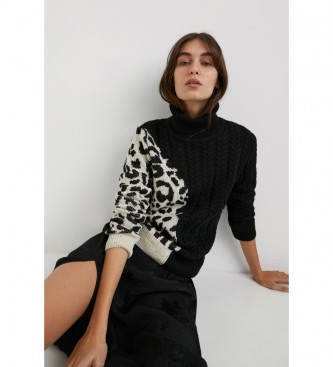 Desigual Solange animal print sweater black