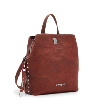 Desigual Brown embroidered backpack