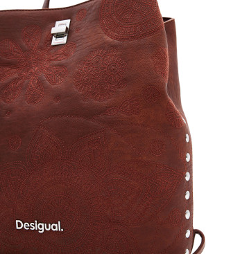 Desigual Brown embroidered backpack