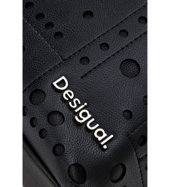 Desigual Mochila efecto piel crculos negro