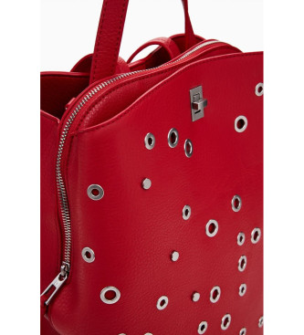 Desigual Mochila mediana tachuelas rojo