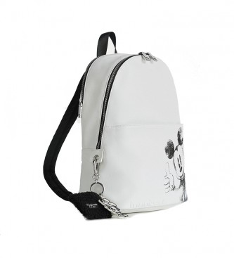 Desigual Mickey Mombasa 2Zippers backpack white -30x14,5x38,3cm