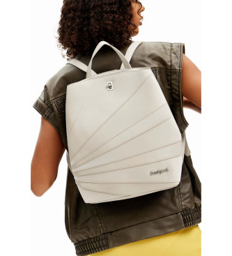 Desigual Sac  dos multipositions  patchs blanc cass
