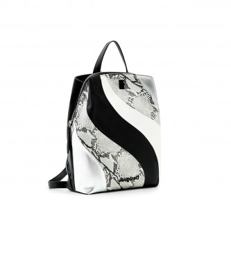 Desigual Backpack patch snake white, black