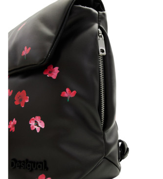 Desigual Plecak S pikowany w czarne kwiaty