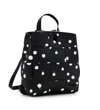Desigual Braided backpack black drops