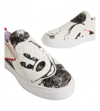 Desigual Sneakers slip-on Mickey bianche
