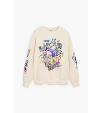 Desigual Beżowa bluza z naszywkami Mickey