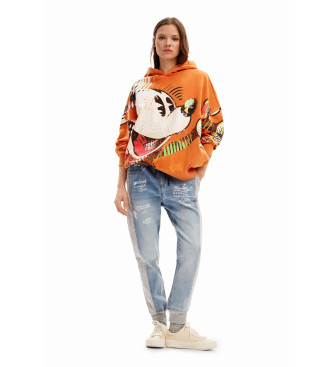 Desigual Oversize sweatshirt Mickey Mouse orange