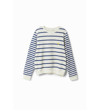 Desigual Sweatshirt stripes white imagotipo