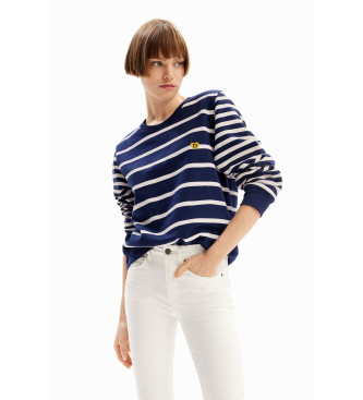 Desigual Navy striped sweatshirt with navy logo