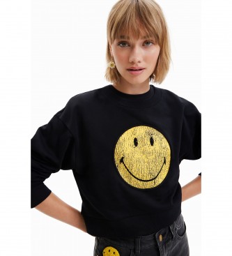 Desigual Sweatshirt Smiley preto