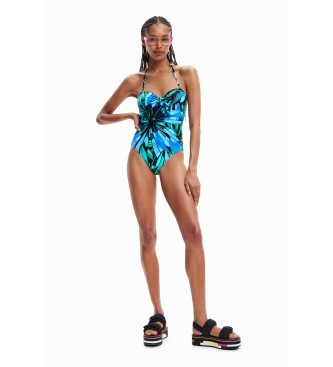 Desigual Rainforest swimming costume blue