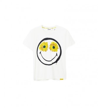 Desigual Camiseta Margarita Smiley blanco