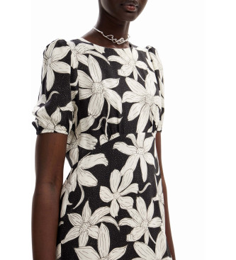 Desigual Short black floral dress