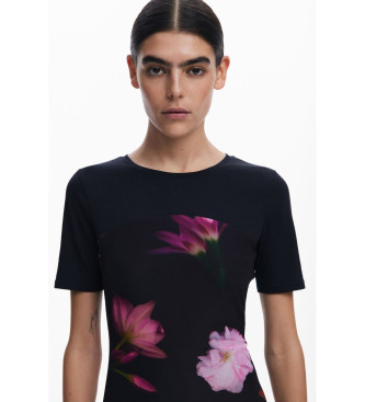 Desigual Sort blomstret kjole