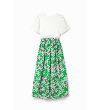 Desigual Midi dress with white and green flowers