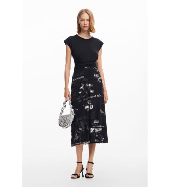 Desigual Midi dress black texts