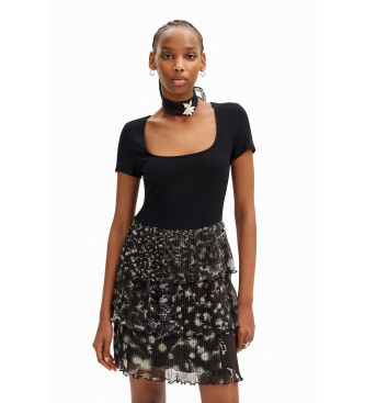 Desigual Czarna plisowana sukienka mini