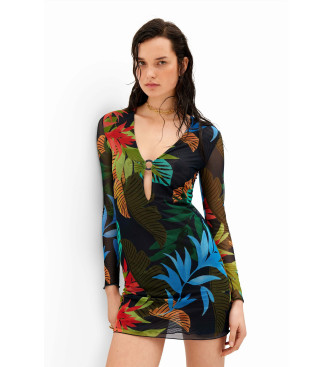 Desigual Mini robe en tulle tropical marine