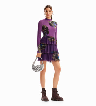 Desigual Vestido Pensee Lacroix roxo