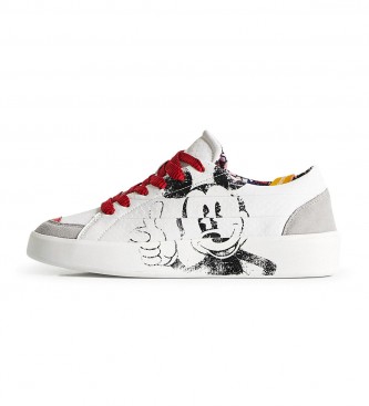 Desigual Mickey Mouse white leather sneakers