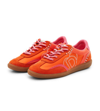 Desigual Retro orange split leather trainers