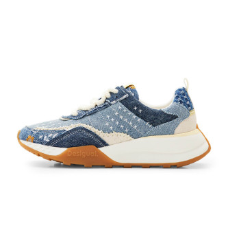 Desigual Sneakers jogger in denim blu - Altezza zeppa 5,5 cm