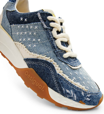 Desigual Sneakers jogger in denim blu - Altezza zeppa 5,5 cm
