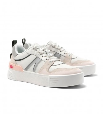 Lacoste Baskets L002 en cuir et maille blanche grise ESD Store