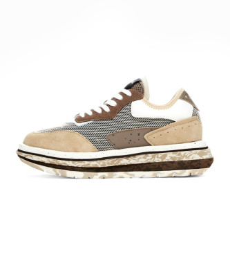 Desigual Raw Patch brown trainers