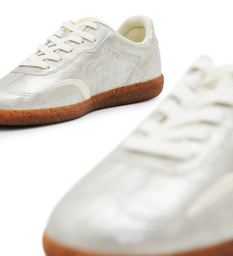Desigual Srebrne metaliczne buty sportowe retro