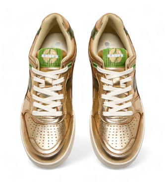 Diadora Baskets en cuir B.560 Metallic golden