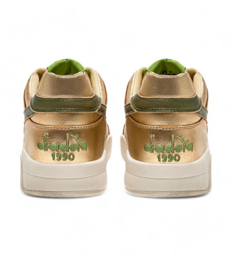 Diadora Baskets en cuir B.560 Metallic golden