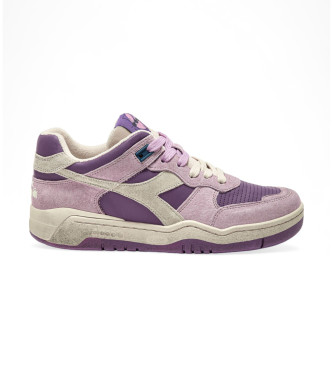 Diadora Skórzane trampki B.560 Provence fioletowe