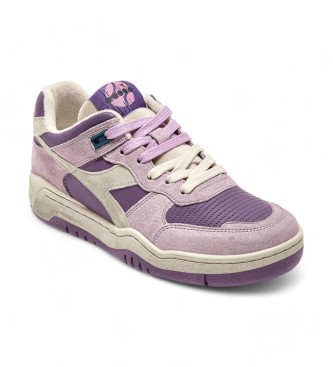 Diadora Skórzane trampki B.560 Provence fioletowe