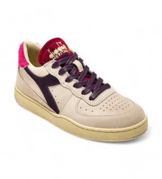 Diadora Mi Basket Low Arctic beige leren sportschoenen