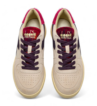 Diadora Mi Basket Low Arctic beige leren sportschoenen