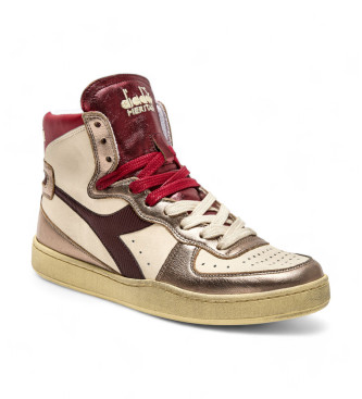 Diadora Mi Basket Metal Mix Leather Sneakers Usado vermelho