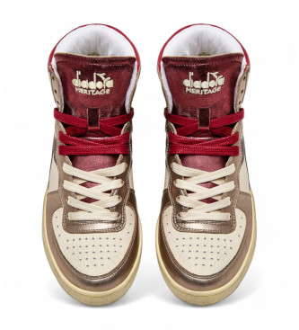 Diadora Mi Basket Metal Mix Leather Sneakers Usado vermelho