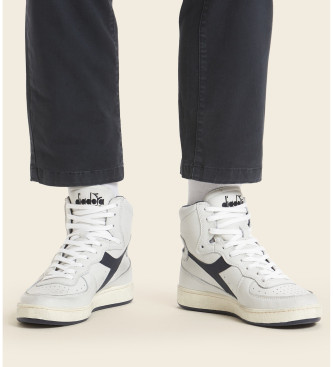 Diadora Mi Basket Used Leather Sneakers branco