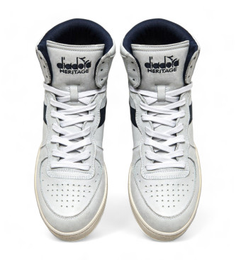 Diadora Mi Basket Used Leather Sneakers branco