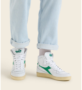 Diadora Mi Basket Used Leather Sneakers branco