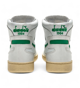 Diadora Mi Basket Used Leather Sneakers branco