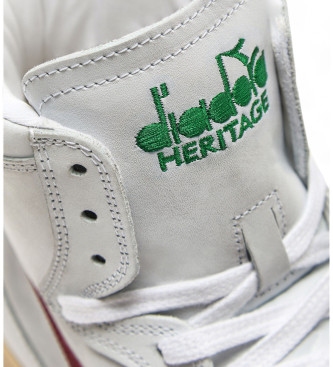 Diadora Mi Basket Used Leather Sneakers branco