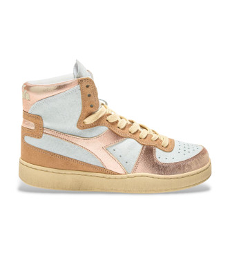 Diadora Beige Basket Metal Lder Sneakers