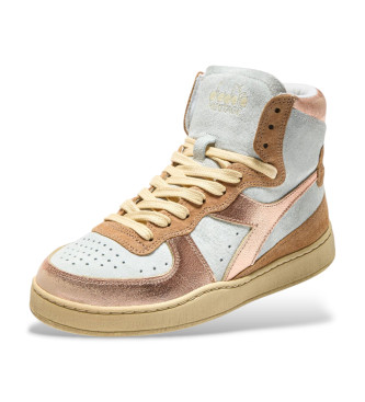 Diadora Beige Basket Metal Leather Sneakers