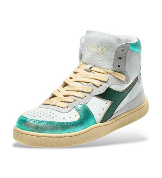 Diadora Leather Sneakers Basket Metal turquoise